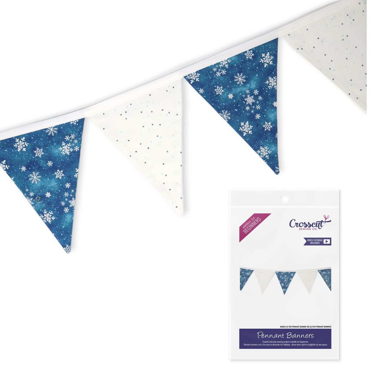 Crosscut Sewing Co. Monthly Pennant Banner DIY Sewing Kit - Sewing Project Kit for Beginners